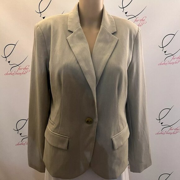 Merona. Sz 12. NWOT Tan Lined Button Front Long Sleeve Professional Jacket DD - Picture 1 of 9